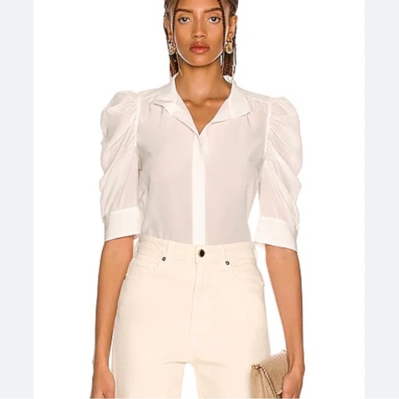 Frame Denim silk blend Gillian blouse in Bone size Large - Picture 11 of 12